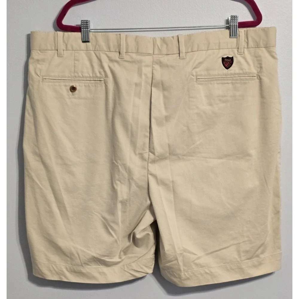 Polo Golf Ralph Lauren Men's Beige Shorts Size 42 Cotton Twill with Stretch Logo